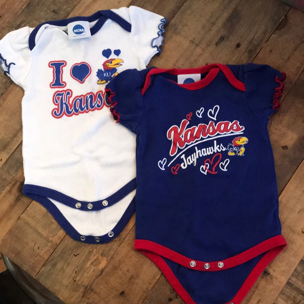Lot of 2 KU Jayhawks onesies